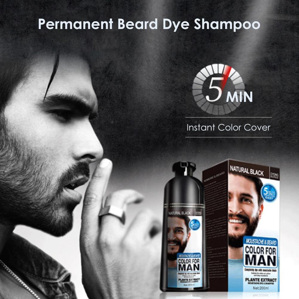 Beard Hair Color Shampoo for Men Natural Dye