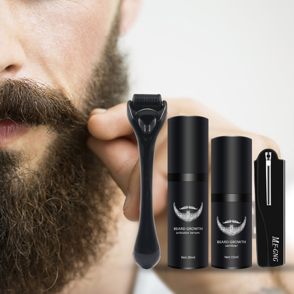 Beard Derma Roller Kit for Men — Microneedling for Beard Growth, Fuller & Thicker Facial Hair