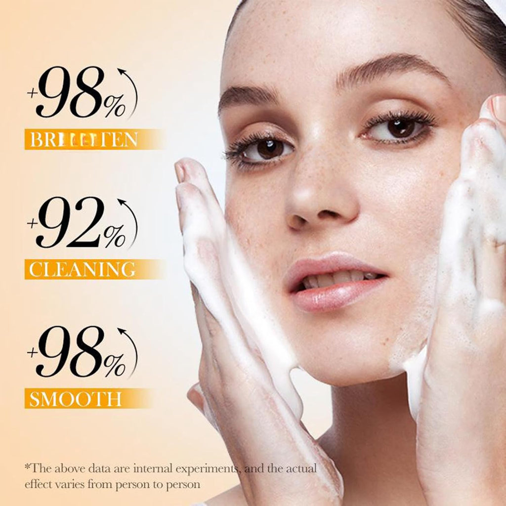 Amino Acid Facial Cleanser with facial brush use