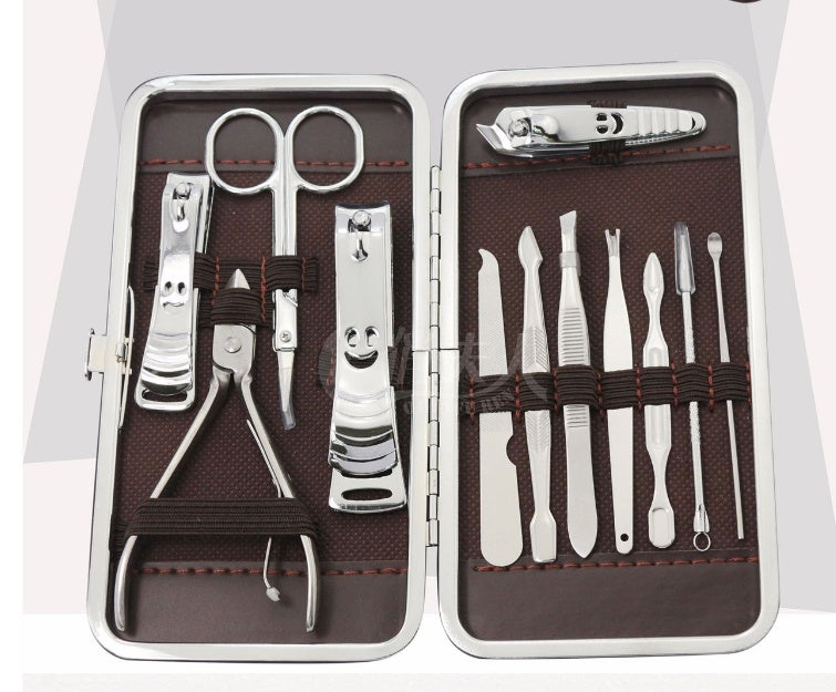 12 Piece Manicure Set stainless steel nail clipper kit