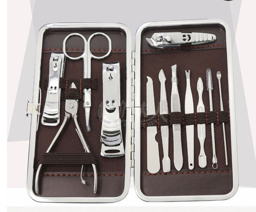 12 Piece Manicure Set stainless steel nail clipper kit