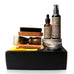 Men Beard Care Kit grooming and styling tools including beard oil, shampoo, comb, and brushes.