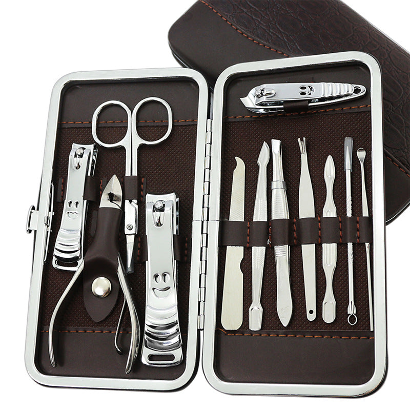 12 Piece Manicure Set stainless steel nail clipper kit