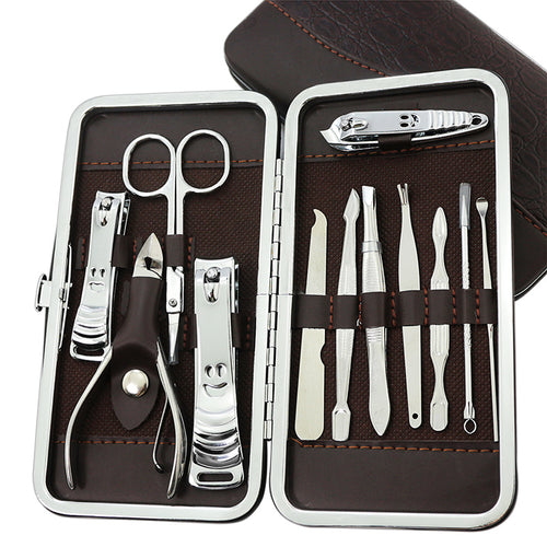 12 Piece Manicure Set stainless steel nail clipper kit