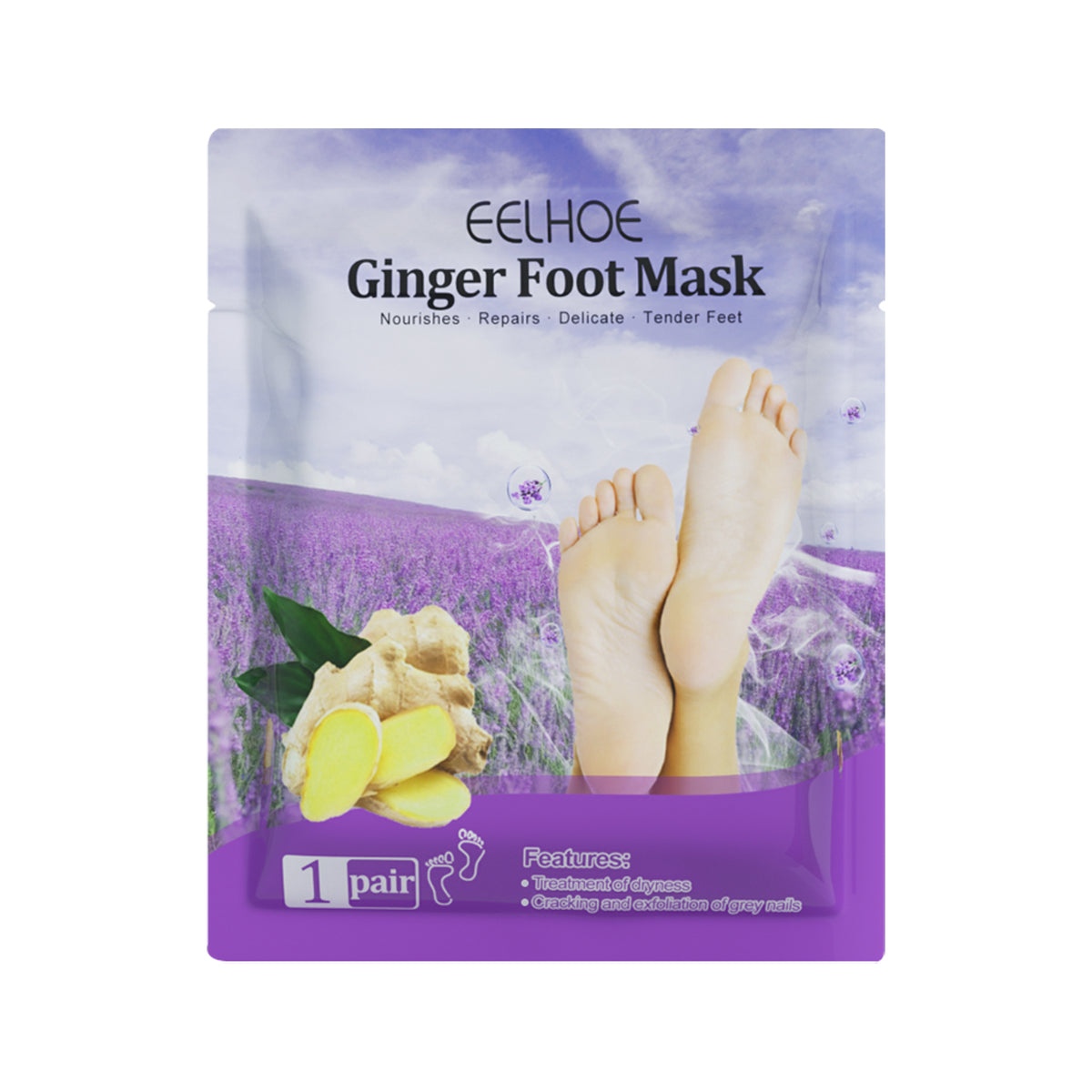 EELHOE Ginger Foot Mask (Bag) Foot Moisturizing, Nourishing, Rejuvenating, Exfoliating, Removing Dead Skin, Dry And Cracked Skin Care Foot Mask